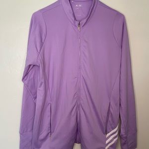 Adidas Woman’s Athleisure Zip Up Sweater in Lilac Purple